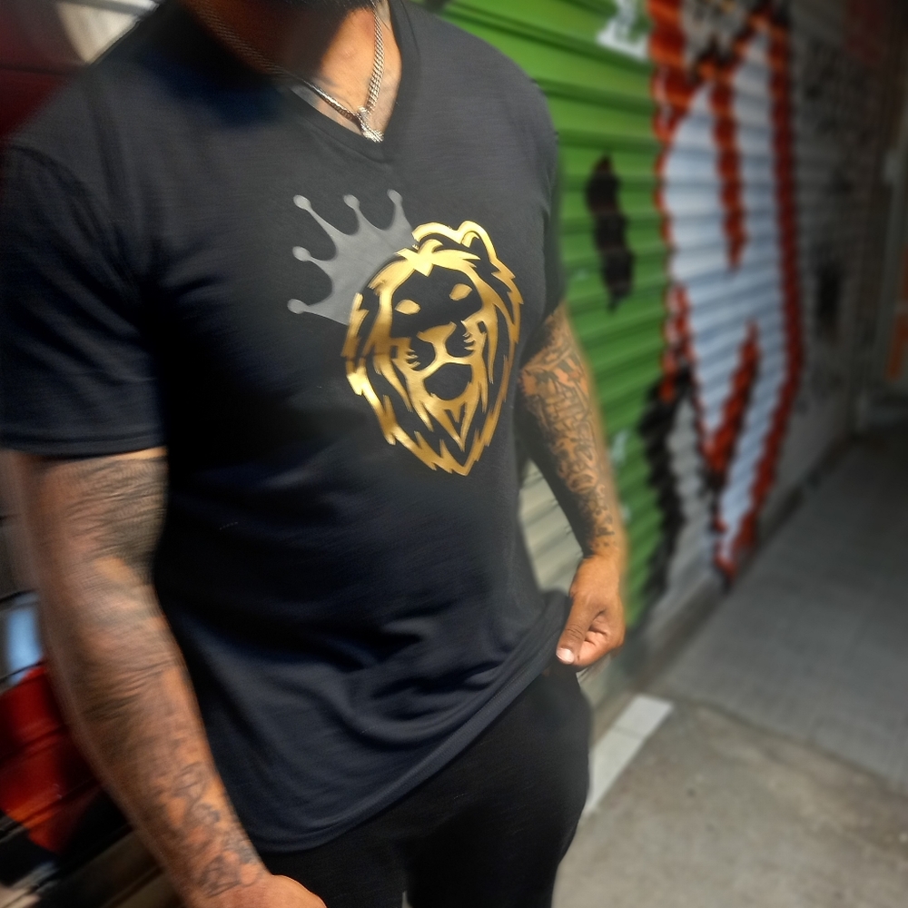 Vinyl printed v neck shirts